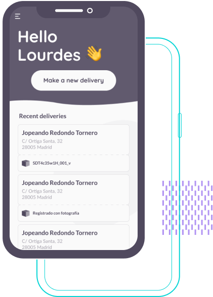 Prototipo app Citibox para mensajeros para realizar una nueva entrega