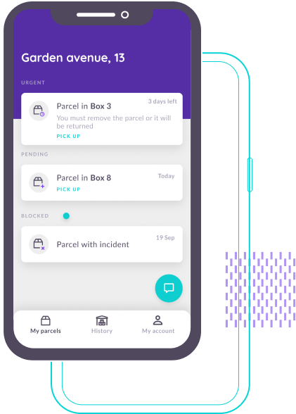 Prototype Citibox app with packages to be collected