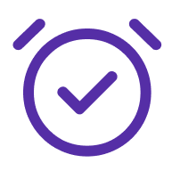 reloj con icono verificado